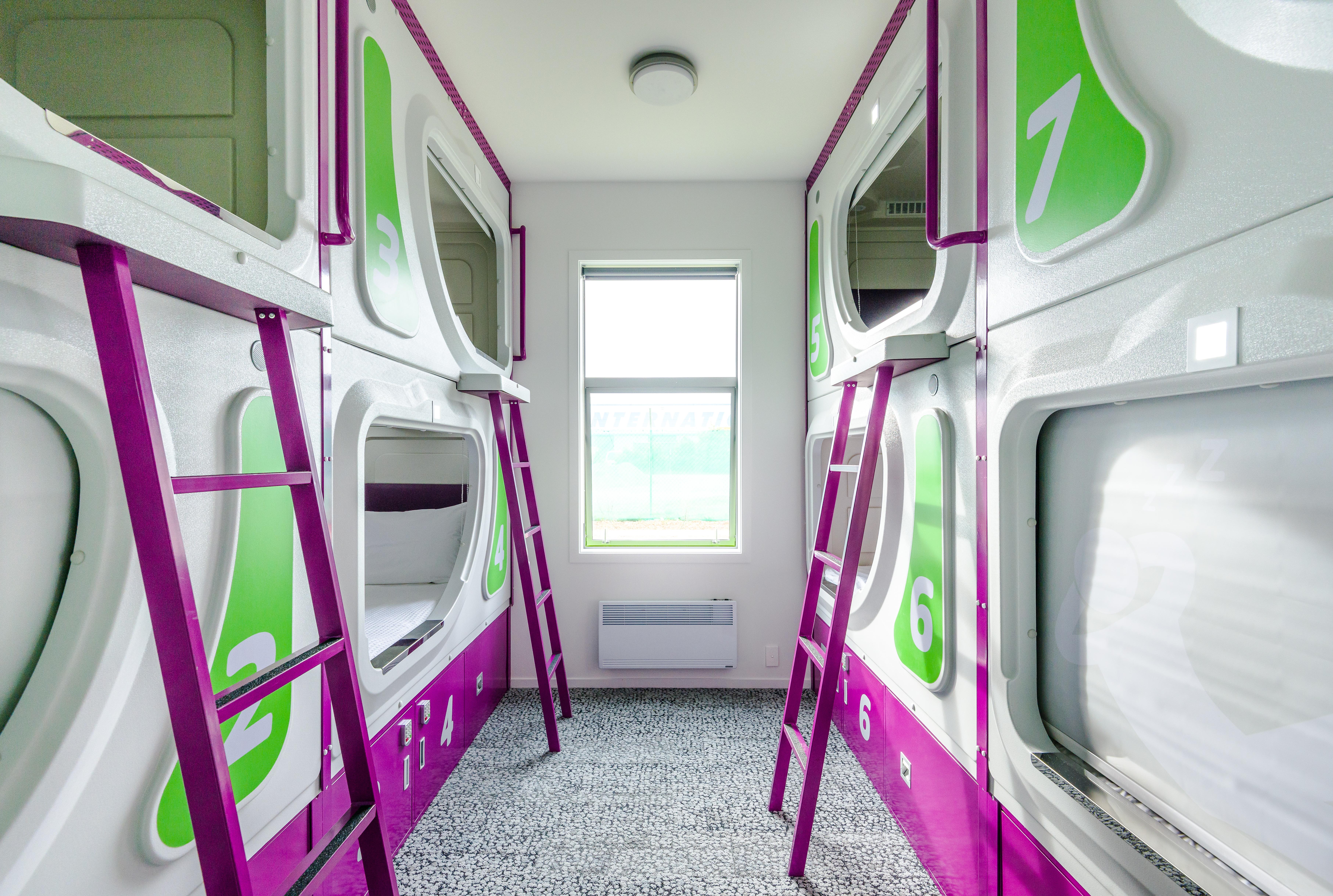 Lylo Christchurch Exteriör bild A capsule hotel in Osaka, Japan