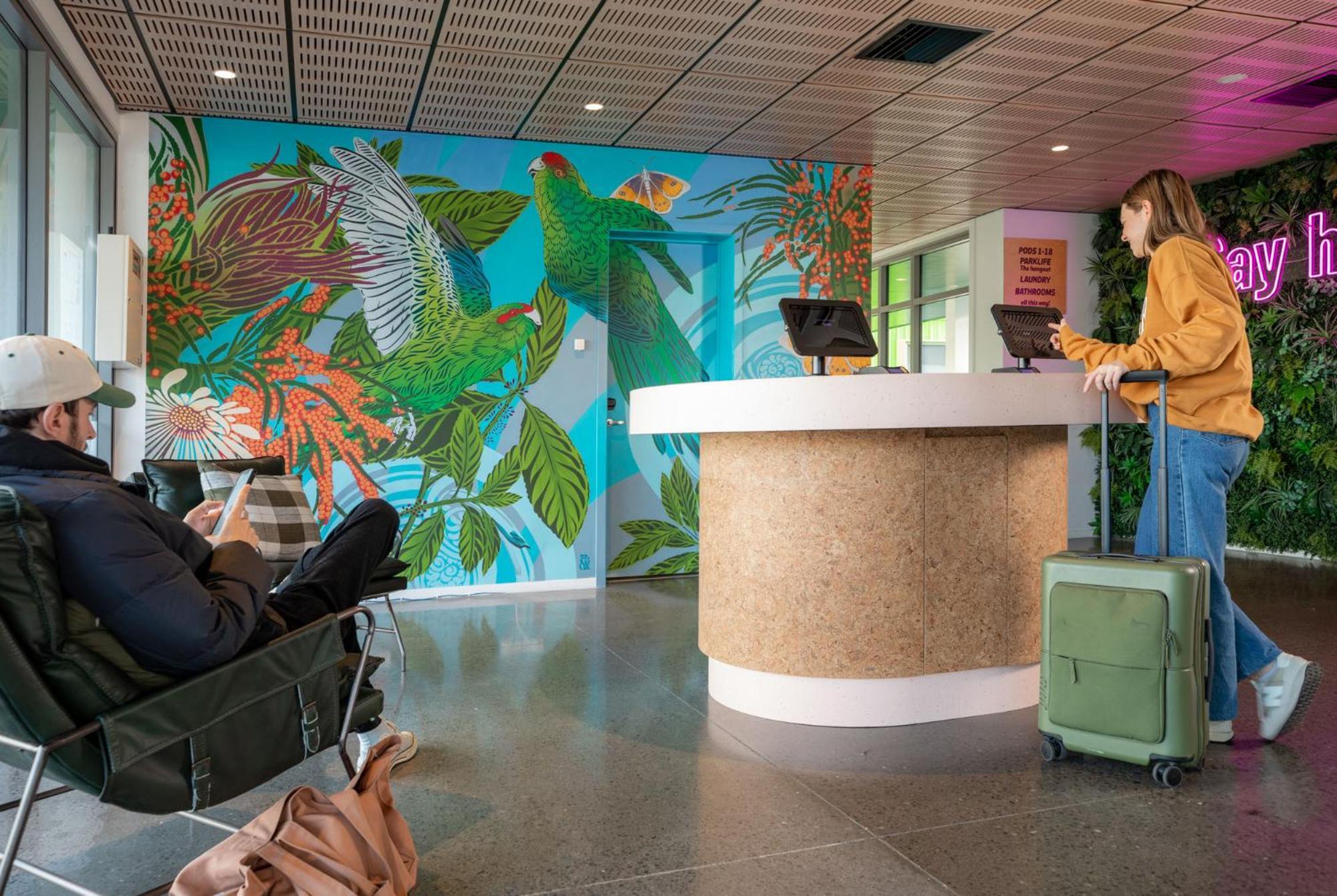 Lylo Christchurch Exteriör bild The lobby of the hotel