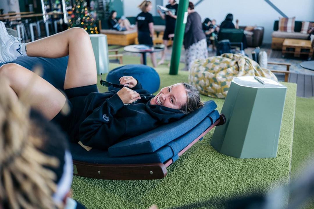 Lylo Christchurch Exteriör bild A student relaxing in the library